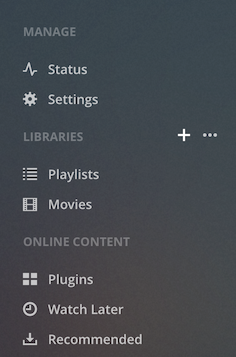 Plex Left Menu Plex Left Menu